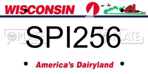 SPI256 Wisconsin License Plate