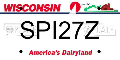 SPI27Z Wisconsin License Plate