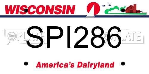 SPI286 Wisconsin License Plate