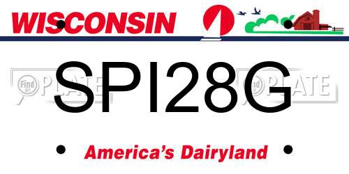 SPI28G Wisconsin License Plate