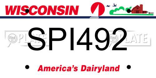 SPI492 Wisconsin License Plate
