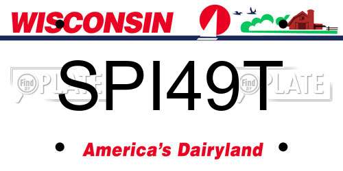 SPI49T Wisconsin License Plate