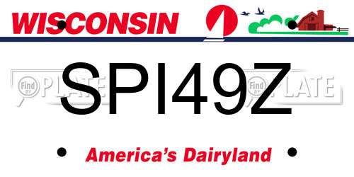 SPI49Z Wisconsin License Plate