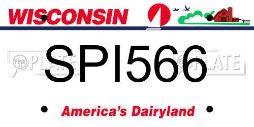 SPI566 Wisconsin License Plate