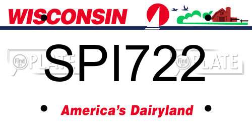 SPI722 Wisconsin License Plate