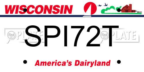 SPI72T Wisconsin License Plate