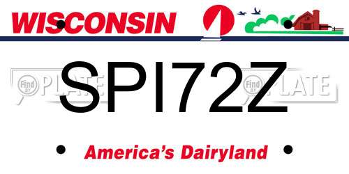 SPI72Z Wisconsin License Plate