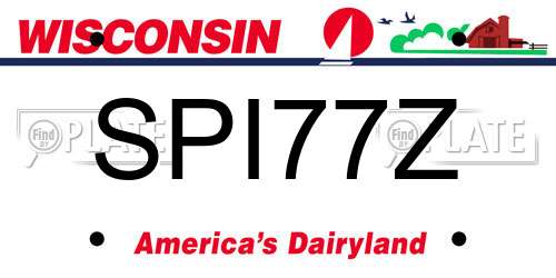 SPI77Z Wisconsin License Plate