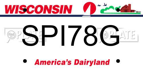 SPI78G Wisconsin License Plate