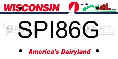 SPI86G Wisconsin License Plate