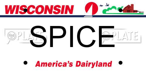 SPICE Wisconsin License Plate