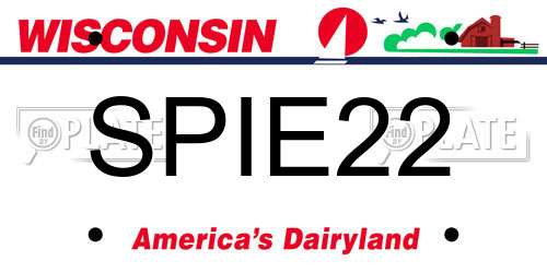 SPIE22 Wisconsin License Plate