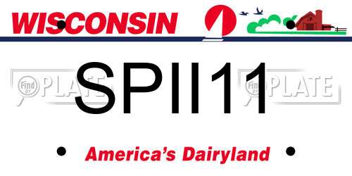 SPII11 Wisconsin License Plate