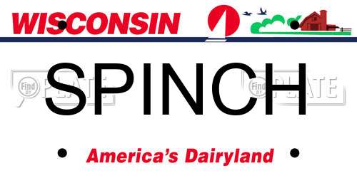 SPINCH Wisconsin License Plate