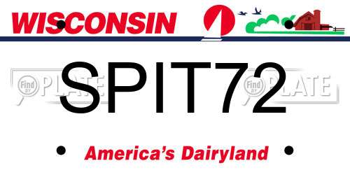 SPIT72 Wisconsin License Plate