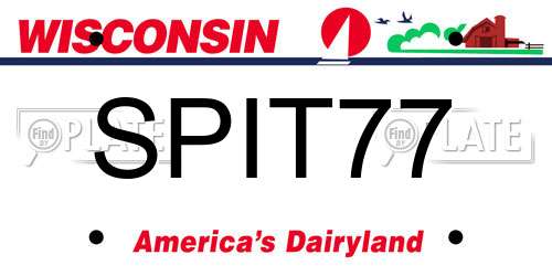 SPIT77 Wisconsin License Plate