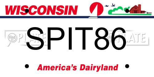 SPIT86 Wisconsin License Plate