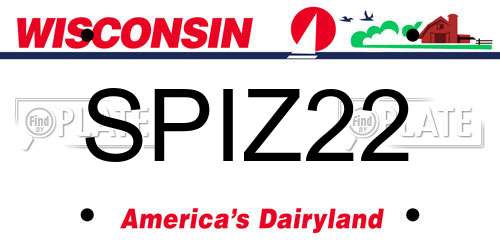 SPIZ22 Wisconsin License Plate