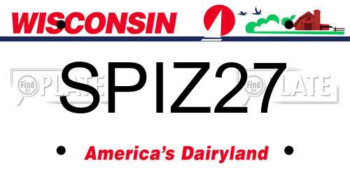 SPIZ27 Wisconsin License Plate