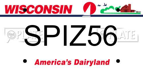 SPIZ56 Wisconsin License Plate