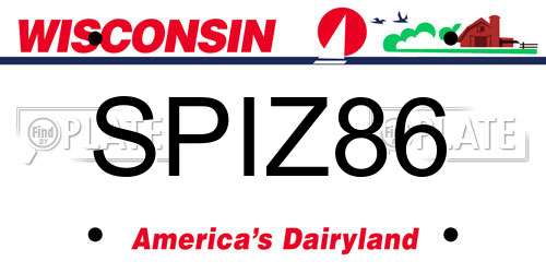 SPIZ86 Wisconsin License Plate