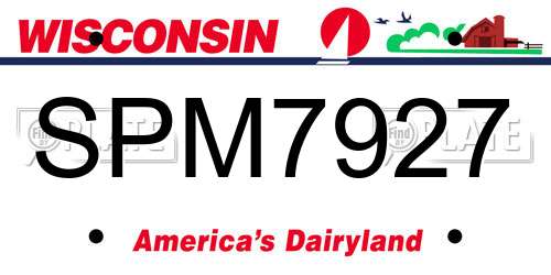 SPM7927 Wisconsin License Plate