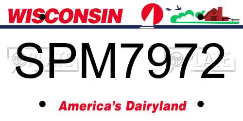 SPM7972 Wisconsin License Plate