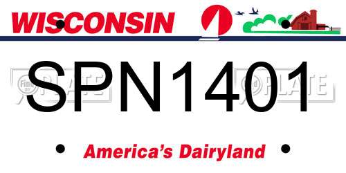 SPN1401 Wisconsin License Plate