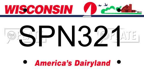 SPN321 Wisconsin License Plate