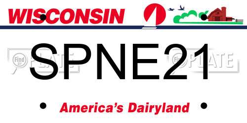 SPNE21 Wisconsin License Plate