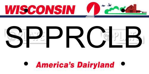 SPPRCLB Wisconsin License Plate