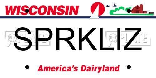 SPRKLIZ Wisconsin License Plate