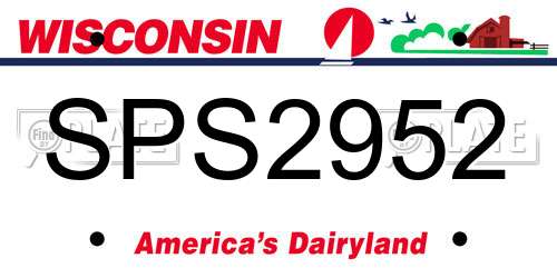 SPS2952 Wisconsin License Plate