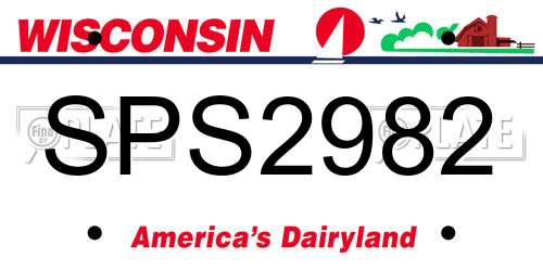 SPS2982 Wisconsin License Plate