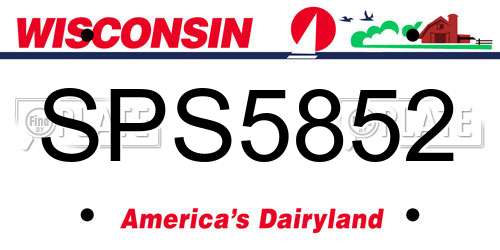 SPS5852 Wisconsin License Plate