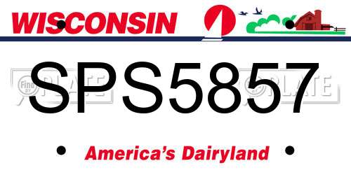 SPS5857 Wisconsin License Plate