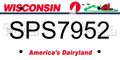 SPS7952 Wisconsin License Plate