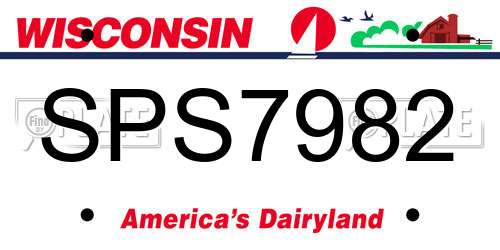 SPS7982 Wisconsin License Plate