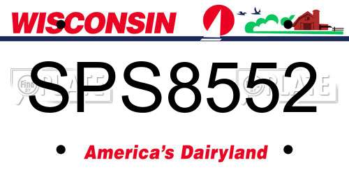 SPS8552 Wisconsin License Plate