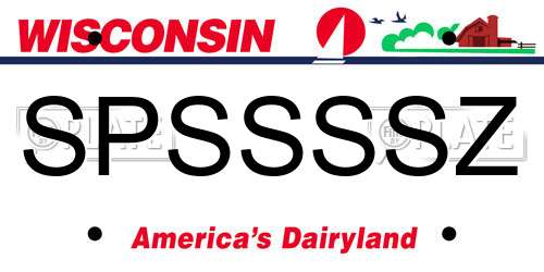 SPSSSSZ Wisconsin License Plate