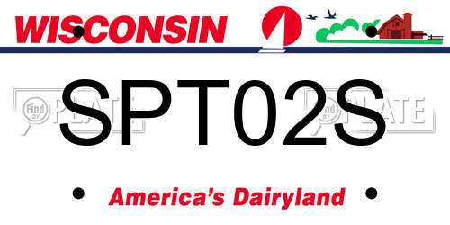 SPT02S Wisconsin License Plate