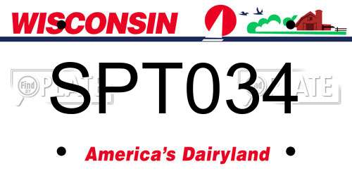 SPT034 Wisconsin License Plate