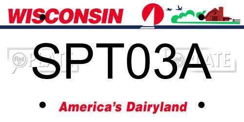 SPT03A Wisconsin License Plate