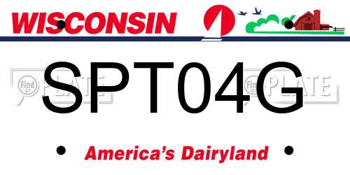 SPT04G Wisconsin License Plate