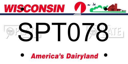 SPT078 Wisconsin License Plate