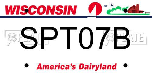 SPT07B Wisconsin License Plate