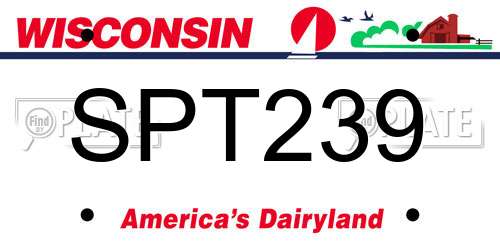 SPT239 Wisconsin License Plate
