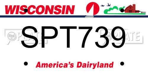 SPT739 Wisconsin License Plate