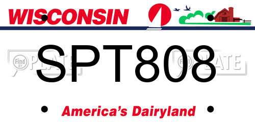 SPT808 Wisconsin License Plate