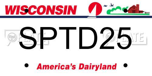 SPTD25 Wisconsin License Plate